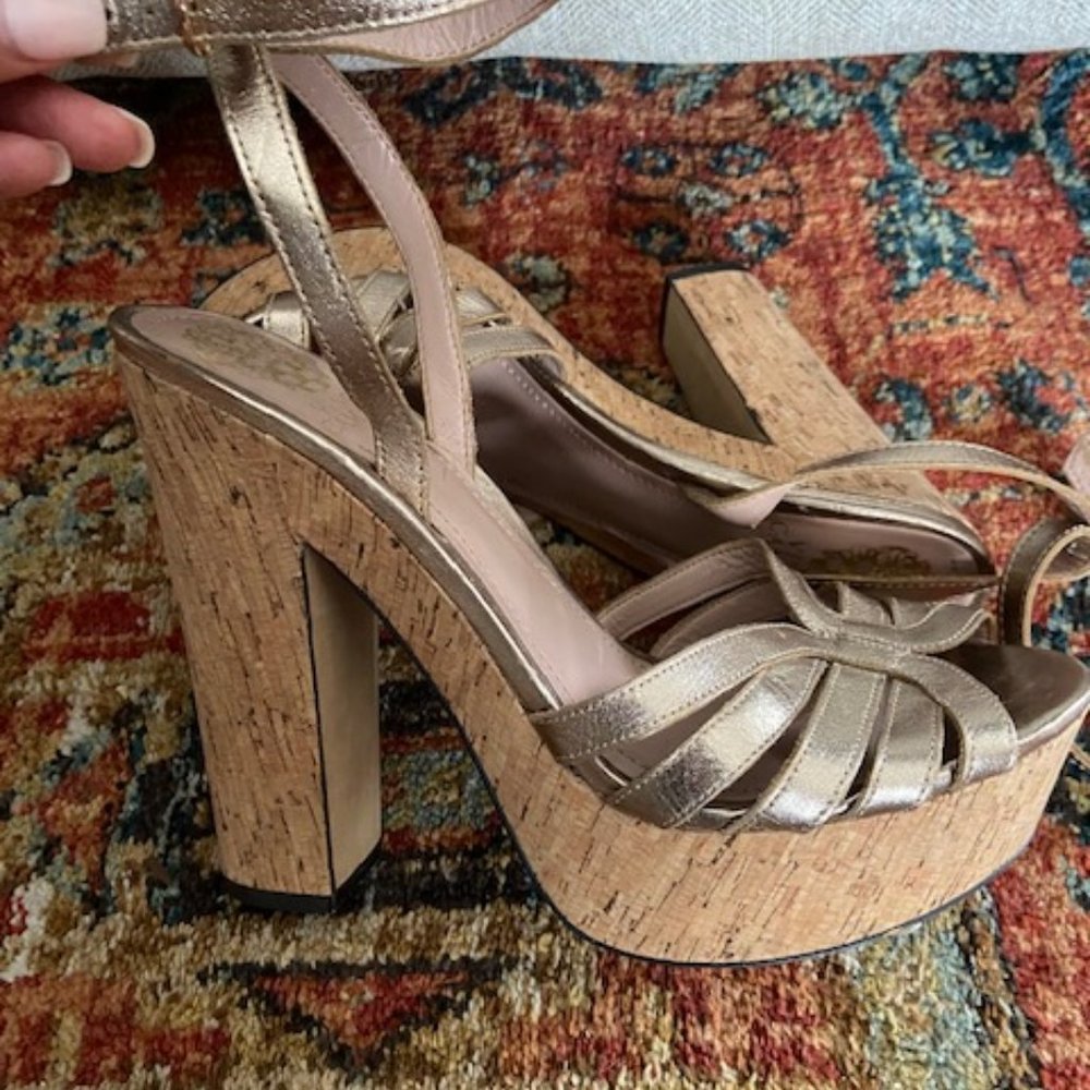 Gold Cork Heels